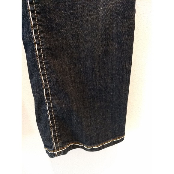 Division E Womens Jeans Distressed Bootcut Thick Stitching Flip Pockets 30X32 - Picture 8 of 12